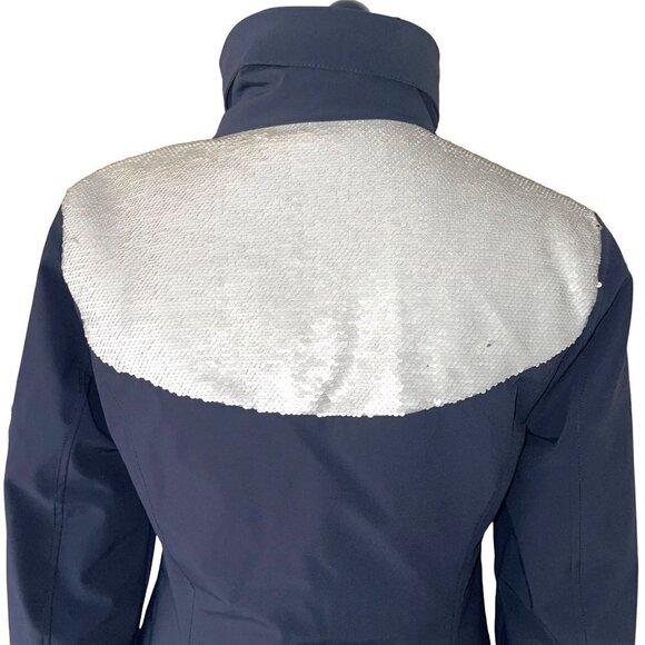 Skea Ski Jacket Womens Size 8 Sequin Embellished Snow Zipper Snap Cuffs Pockets - Picture 5 of 13